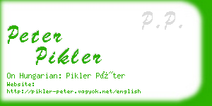 peter pikler business card